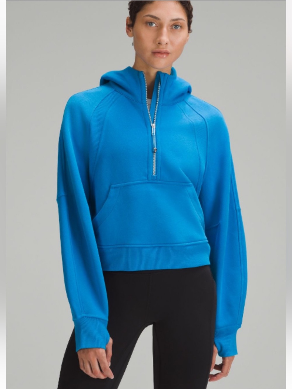 lululemon athletica Bright Blue Half-Zip Hooded Scuba.